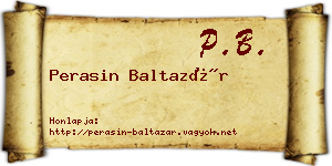 Perasin Baltazár névjegykártya